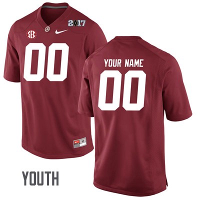 Youth Alabama Crimson Tide #00 Custom Embroidered Playoff Crimson NCAA College Football Jersey 2403UPXR2